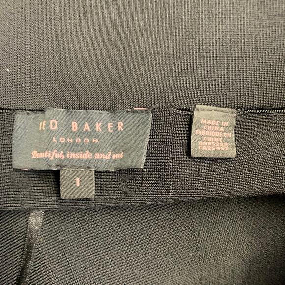 TED BAKER Size S Black Viscose Blend A-Line Above Knee Skirt - Picture 6 of 7